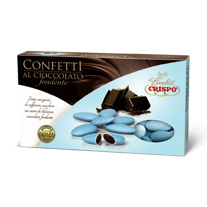 Crispo Confetti al cioccolato fondente celeste