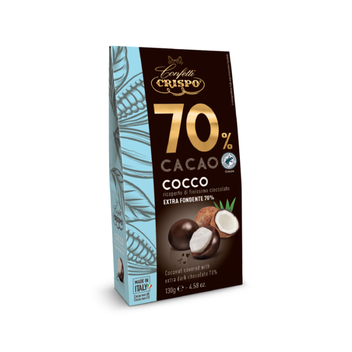 Crispo cocco ricoperto di cioccolato fondente -130g