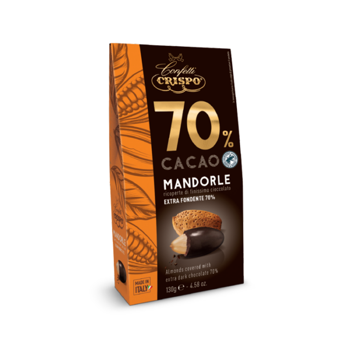 Crispo mandorle ricoperte di cioccolato fondente -130g