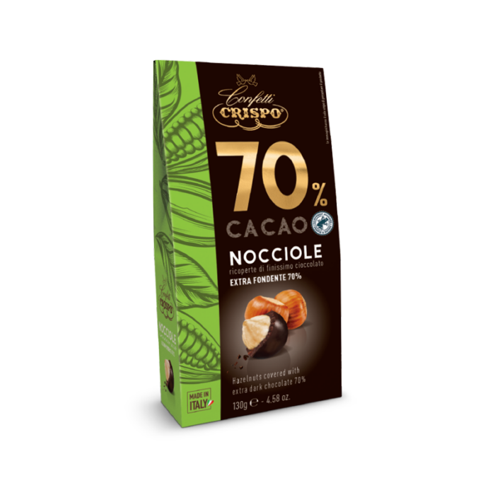 Crispo nocciole ricoperte di cioccolato fondente - 130g