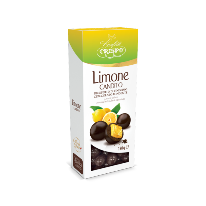 Crispo limone candito ricoperto di cioccolato fondente - 130g