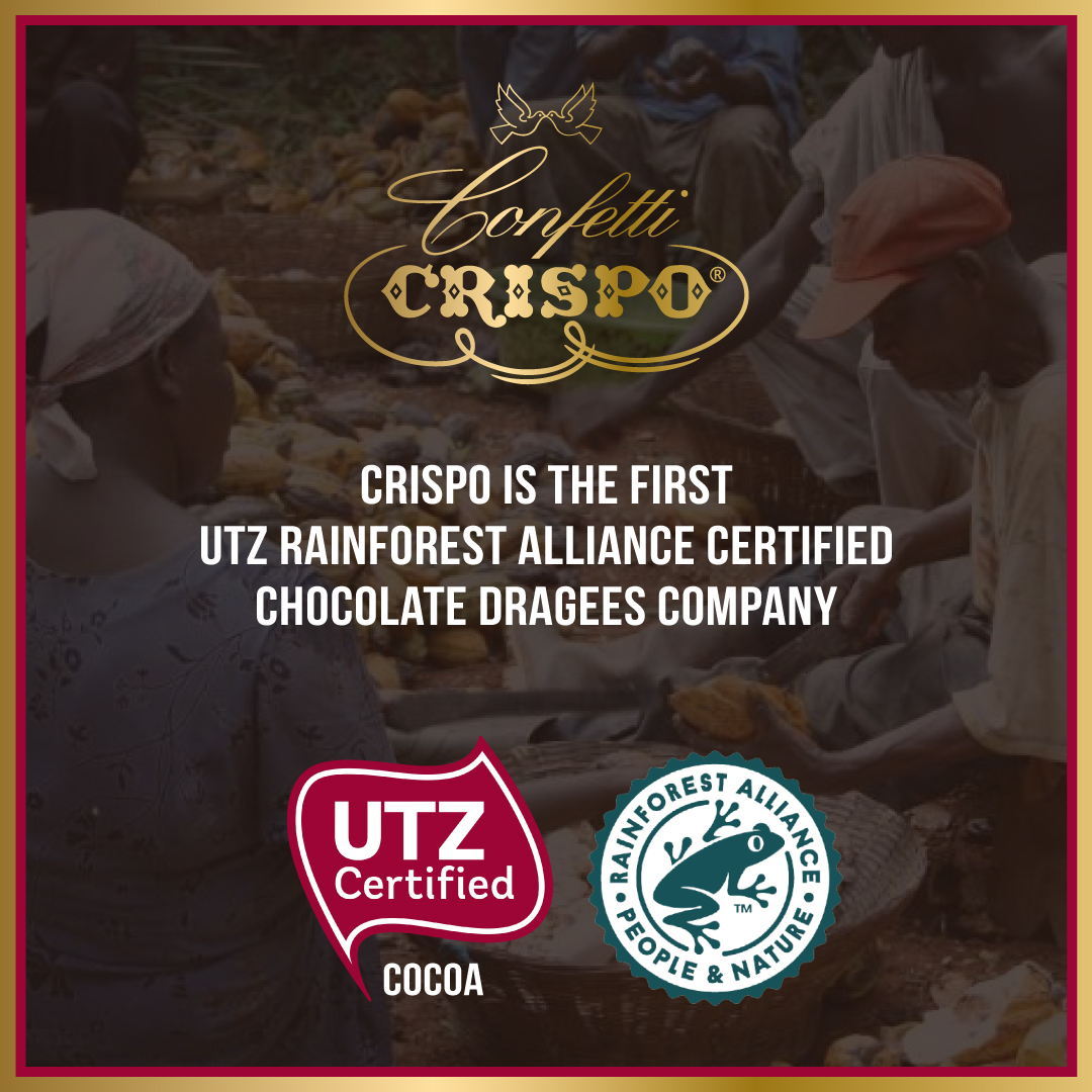 Chocolate dragees Crispo are UTZ certified