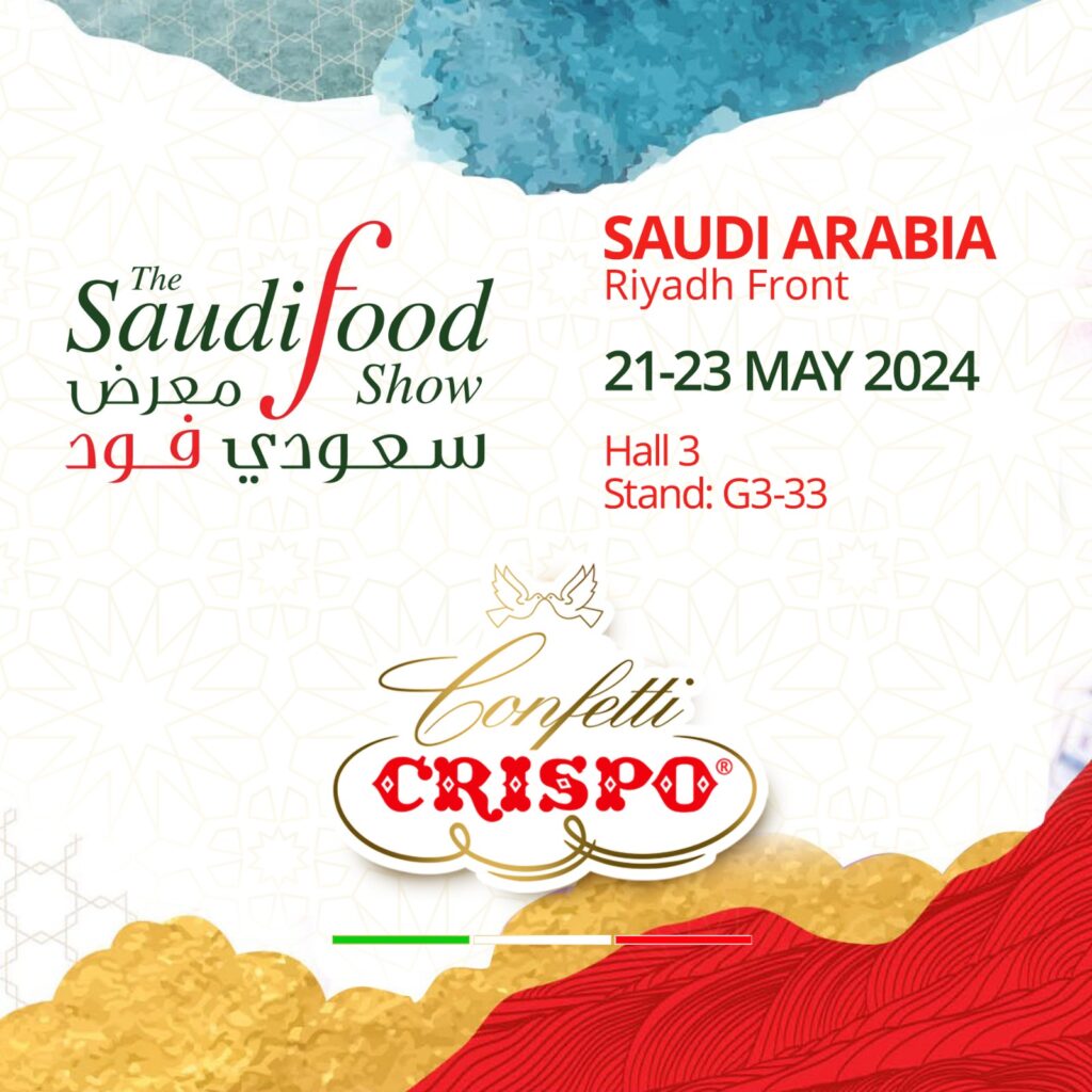 Confetti Crispo espone alla Saudi Food Show 2024 a Riyadh, in Arabia Saudita